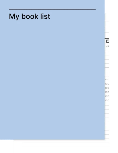 My book list workbook from Giuseppe Farina for reMarkable tablet
