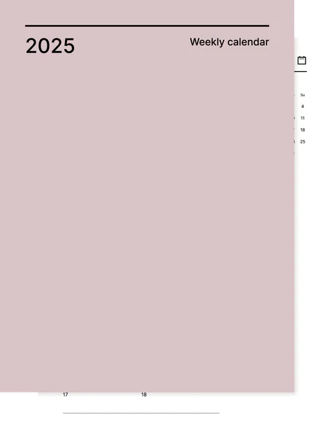 Weekly 2025 calendar from Giuseppe Farina for reMarkable tablet