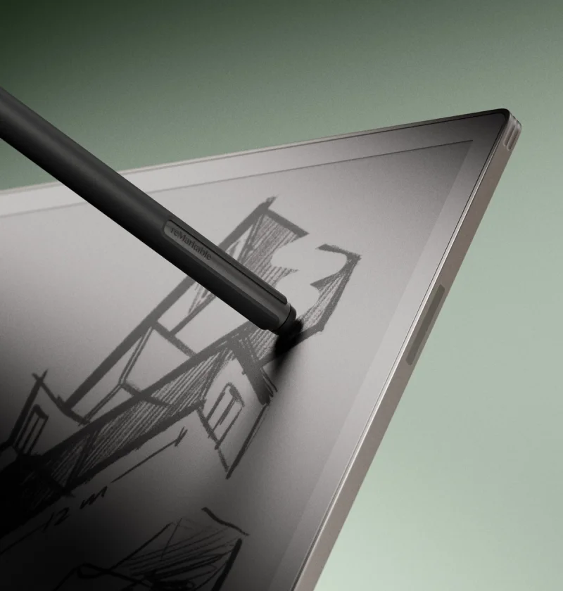 reMarkable paper tablet with sketches, drawn with the Marker.