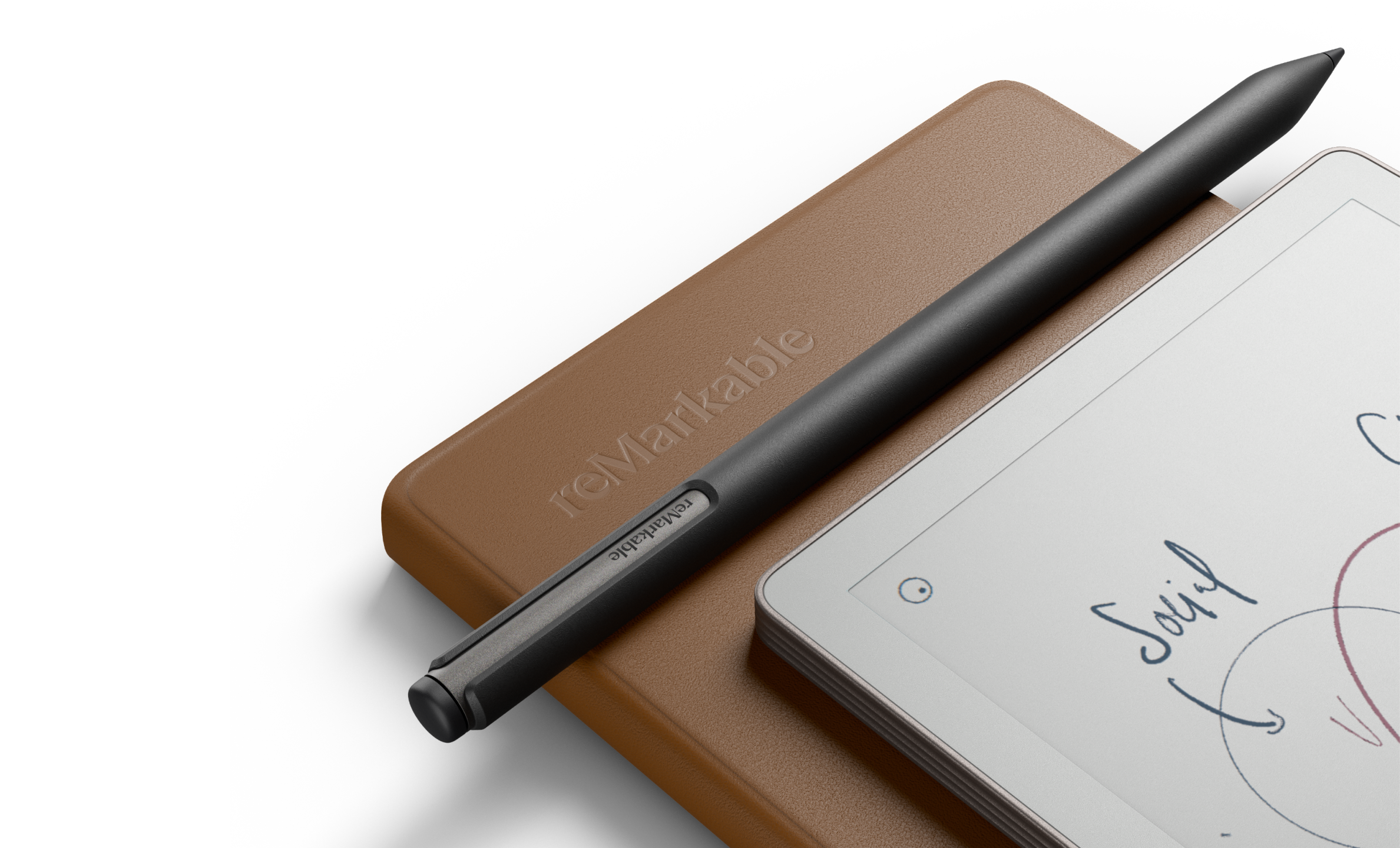 reMarkable Paper Pro Move with Marker Plus and Black leather Folio all items