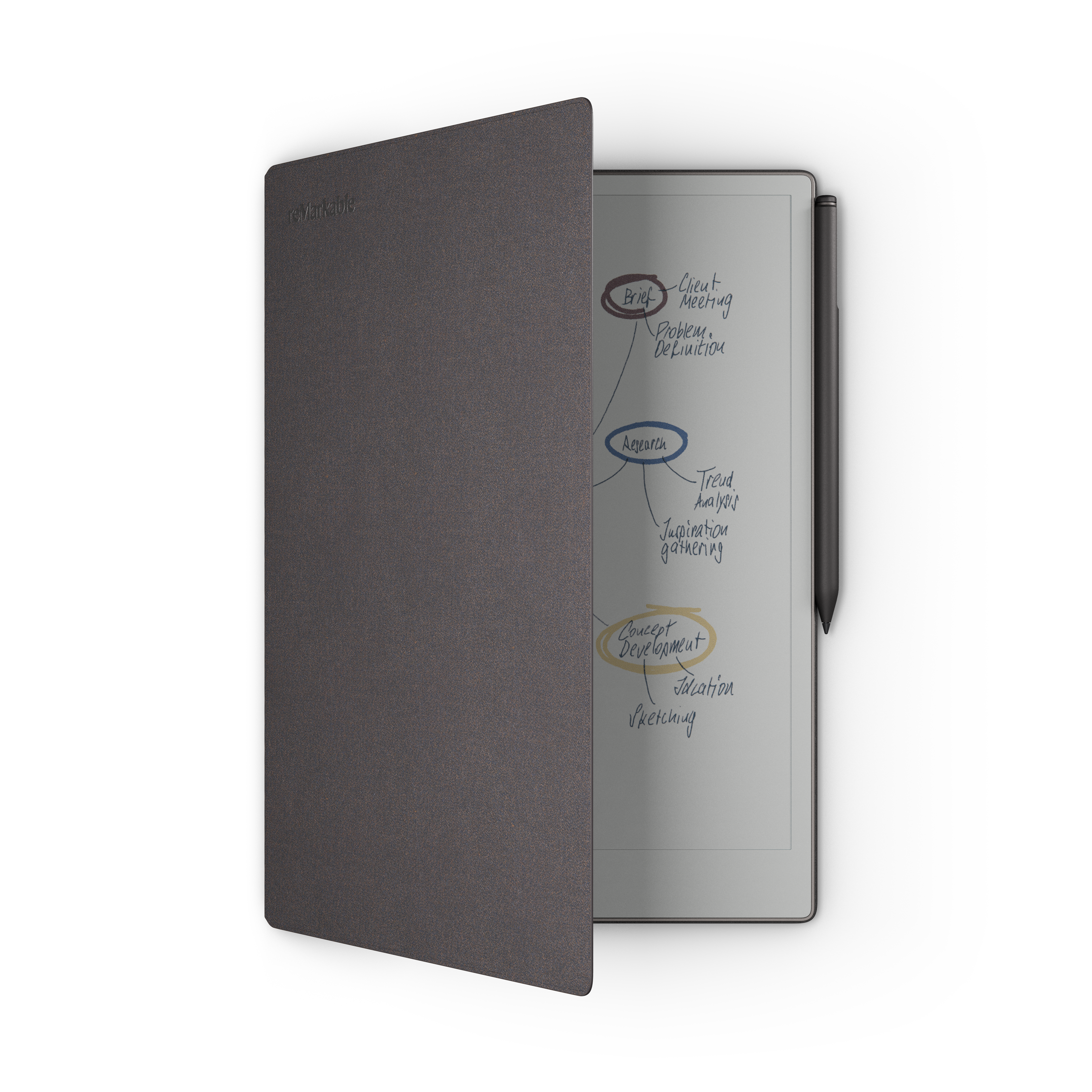 Folio Book Pour Remarkable Paper Pro – Tissage Mosaïque Basalte – Neuf