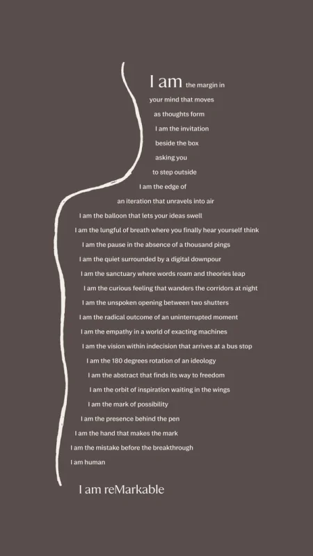 A poetic reflection on human intelligence and deep thought, inspired by reMarkable’s distraction-free vision