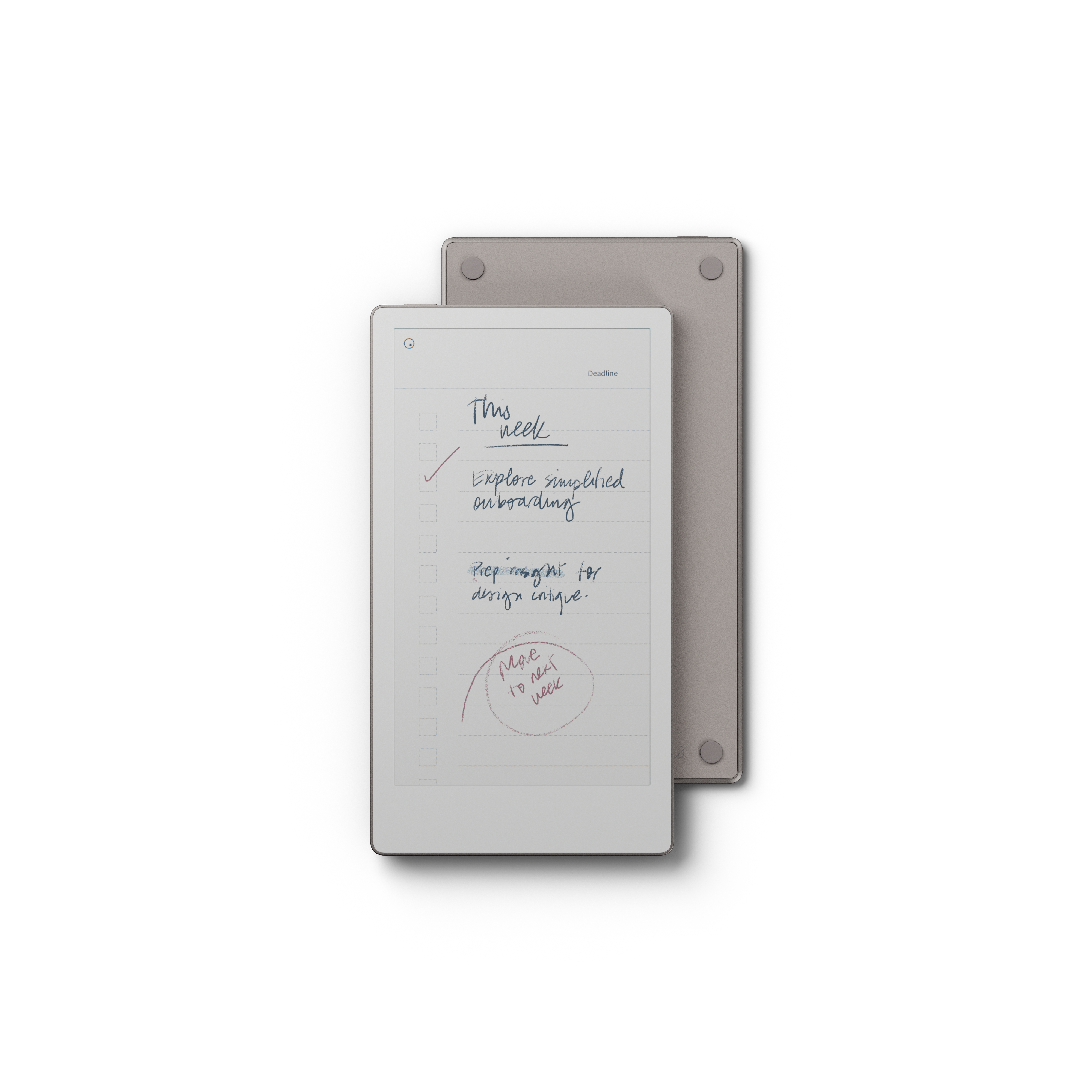 Paper-like writing in black and white