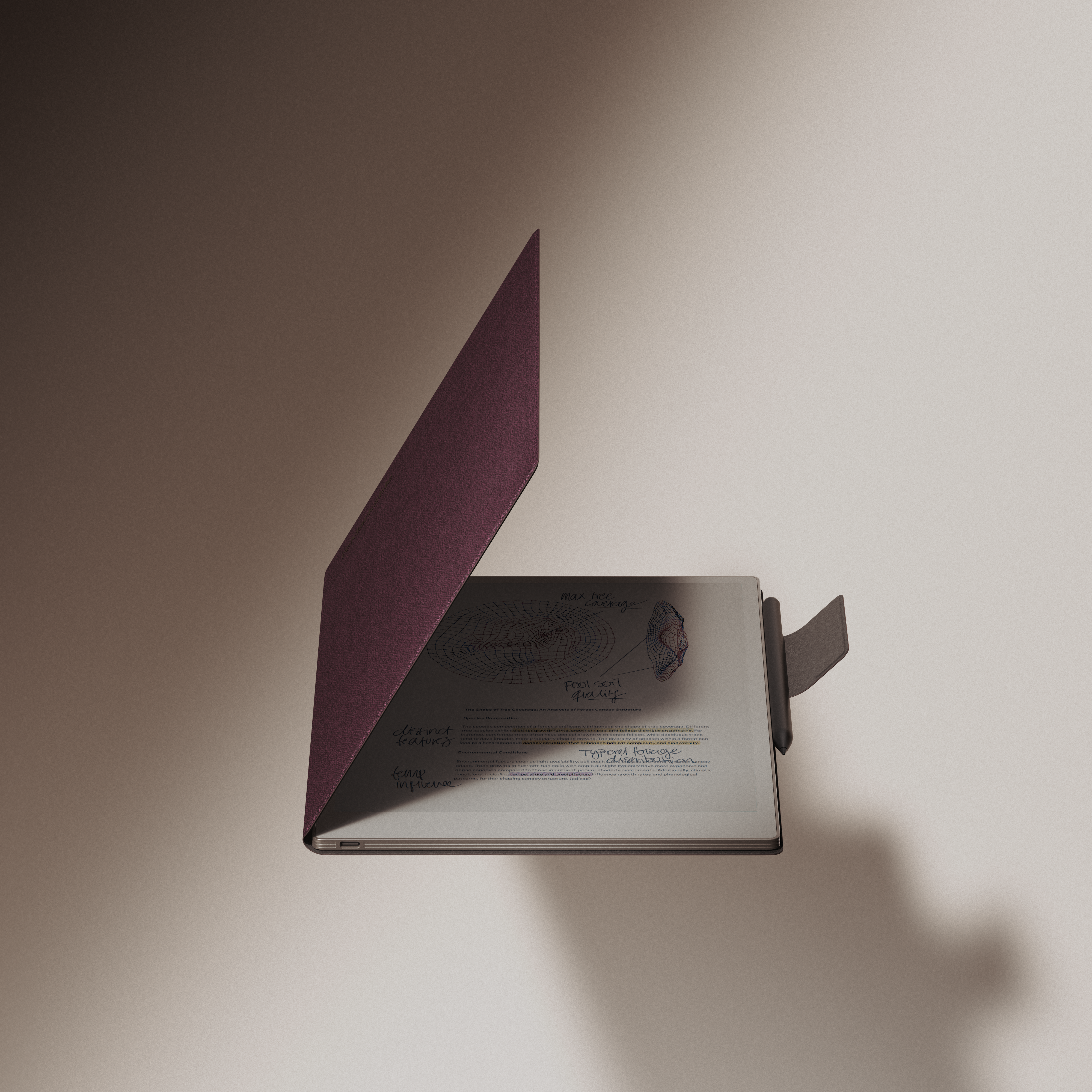 reMarkable Paper Pro tablet displaying handwritten notes and a sketch.