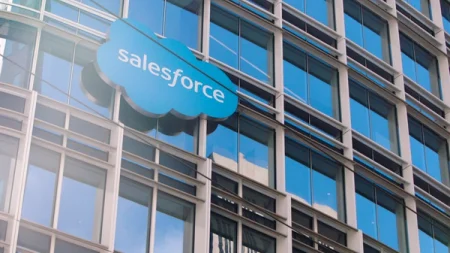 A Salesforce building on a sunny day.