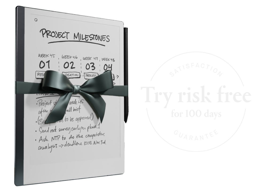 reMarkable tablet with badge