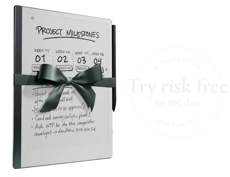 reMarkable tablet with badge