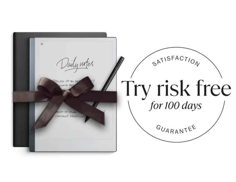 reMarkable tablet with badge