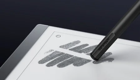 reMarkable paper tablet with Marker Plus erasing on the screen.