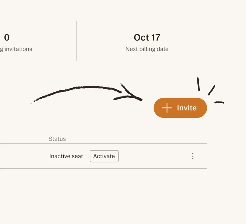 Screenshot showing "Invite" button.