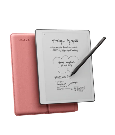 reMarkable Paper Pure, with pink Folio