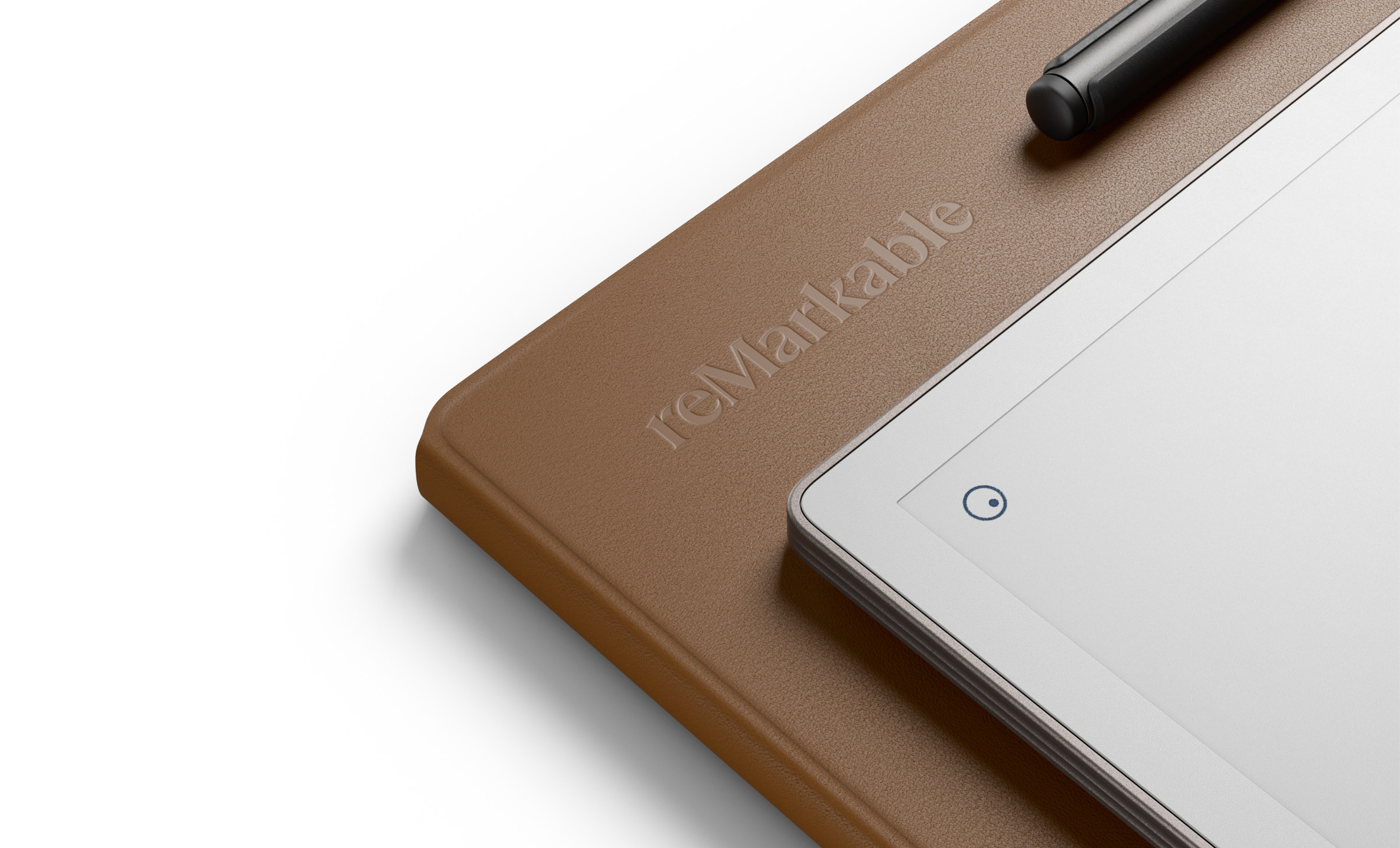 reMarkable Paper Pro with Marker Plus and brown leather folio