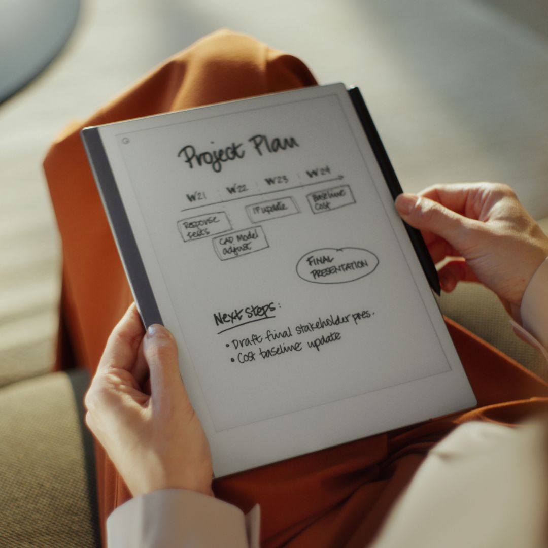 reMarkable tablet with project plan