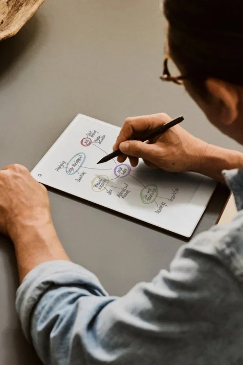 A guy writing on his reMarkable