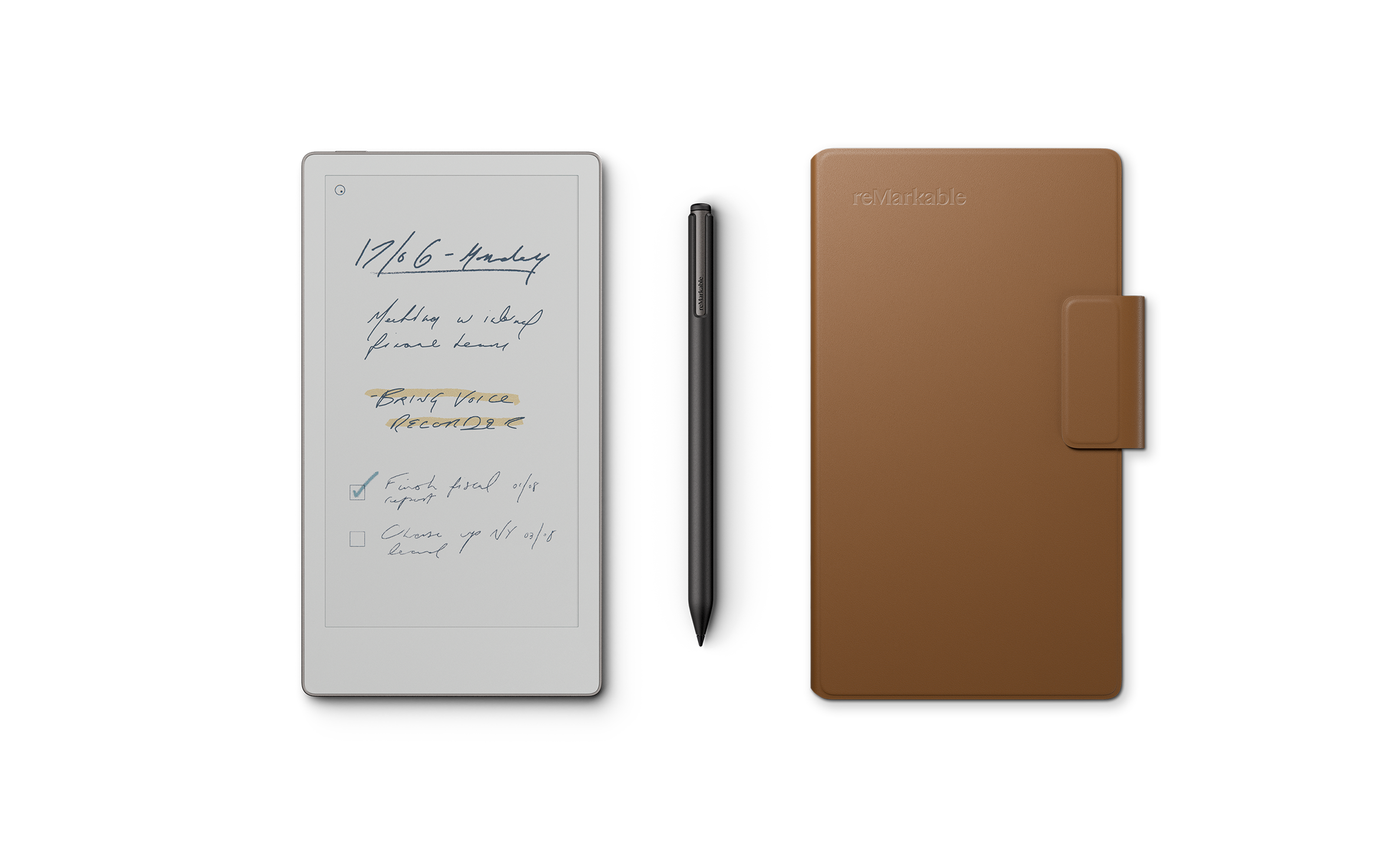reMarkable Paper Pro Move with Marker Plus and Brown leather Folio