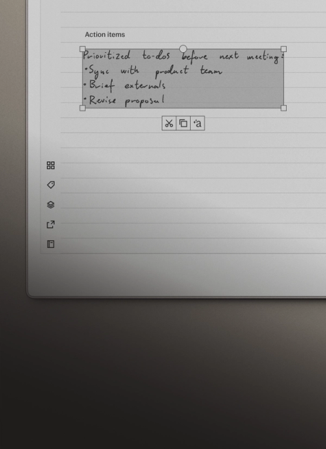 Remarkable Paper Pro Marker Plus Kalem 5 reMarkable Paper Pro'da seçili metin