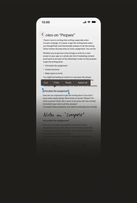 Remarkable paper tablet in persons hands.