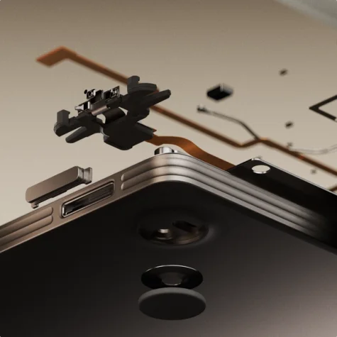 Exploded view of a reMarkable Paper Pro tablet showing internal components.