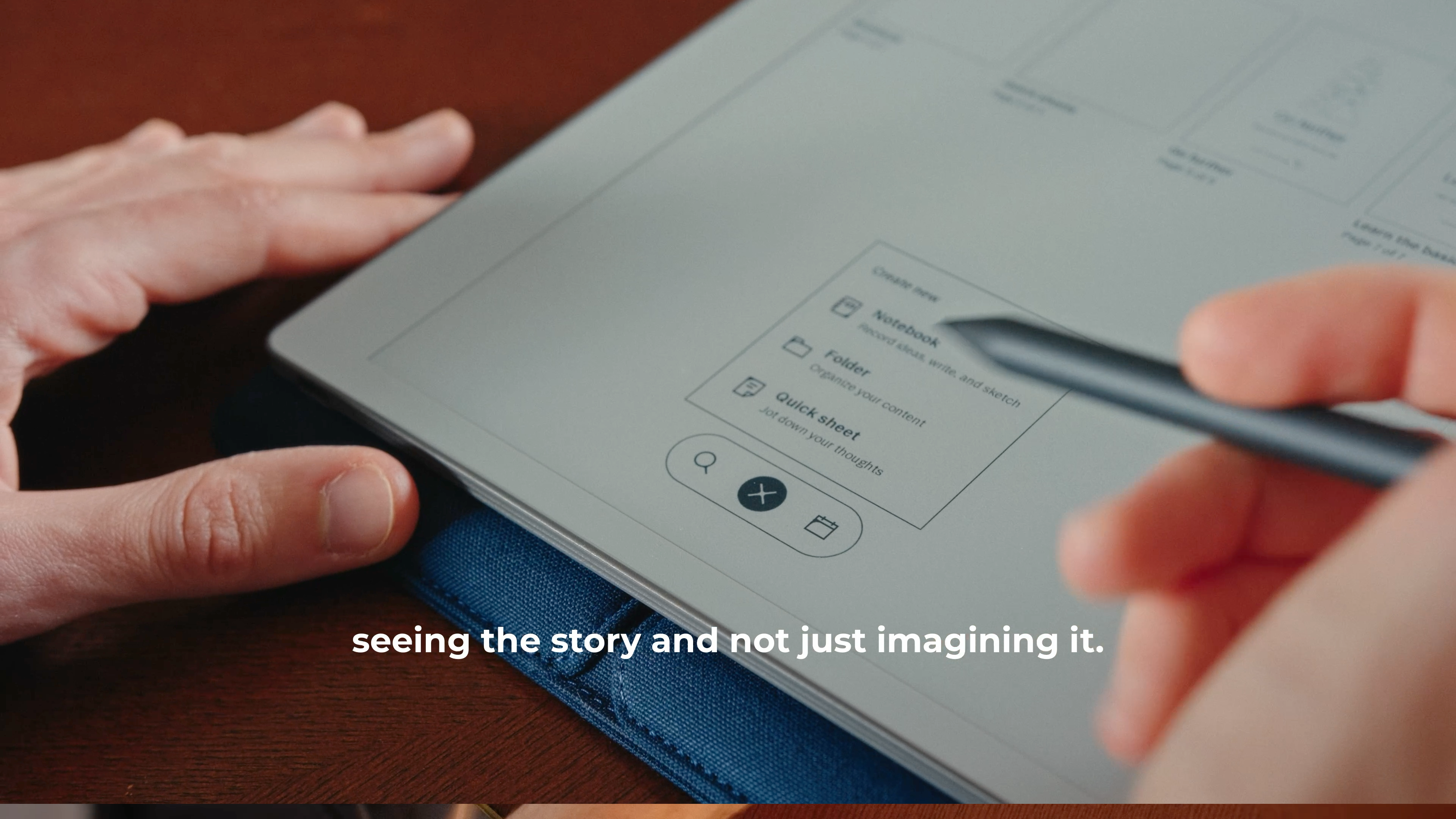 Folder structure on a reMarkable Paper Pure tablet.