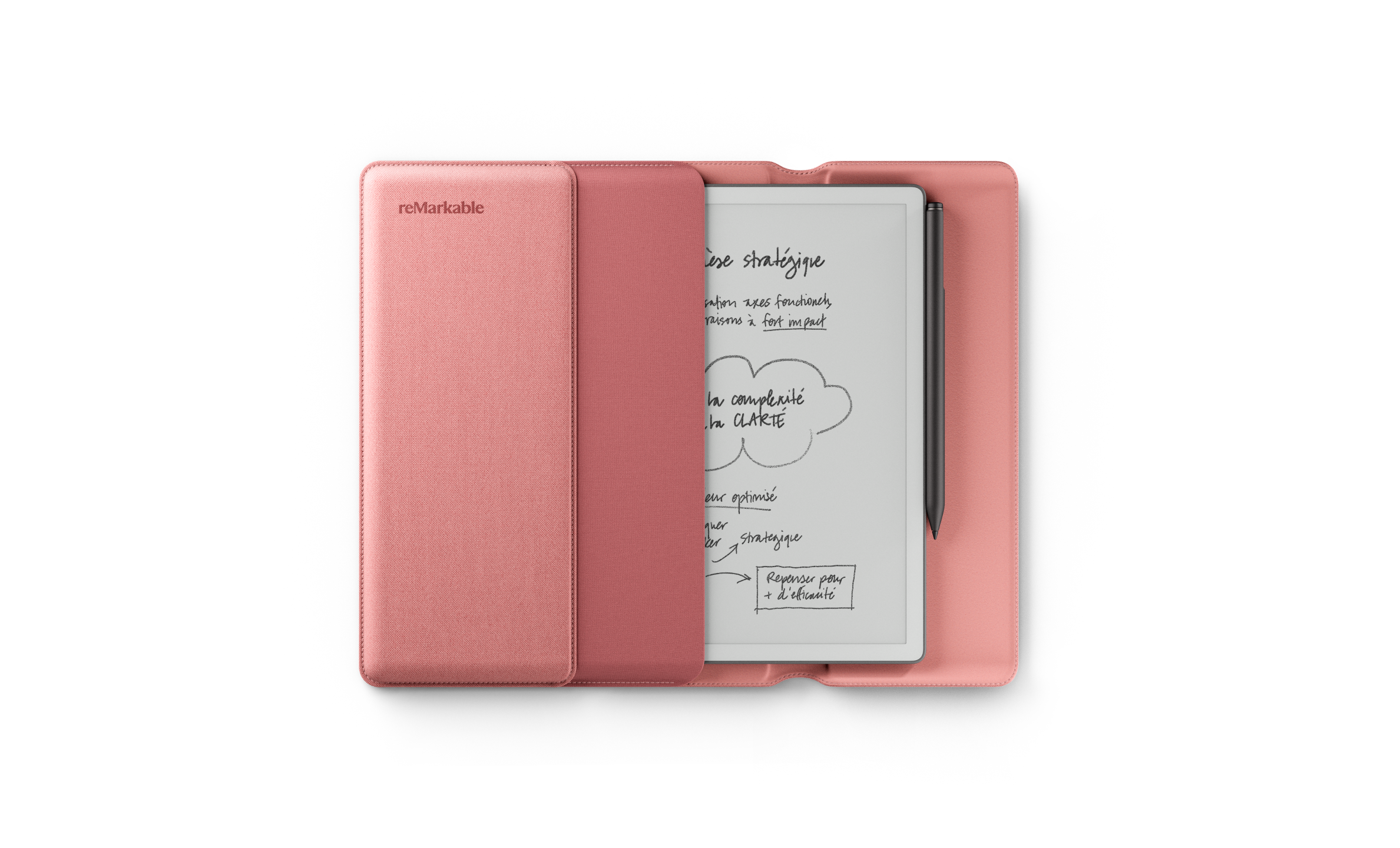 Image of the reMarkable Paper Pure with Marker Plus and Desert Pink Folio