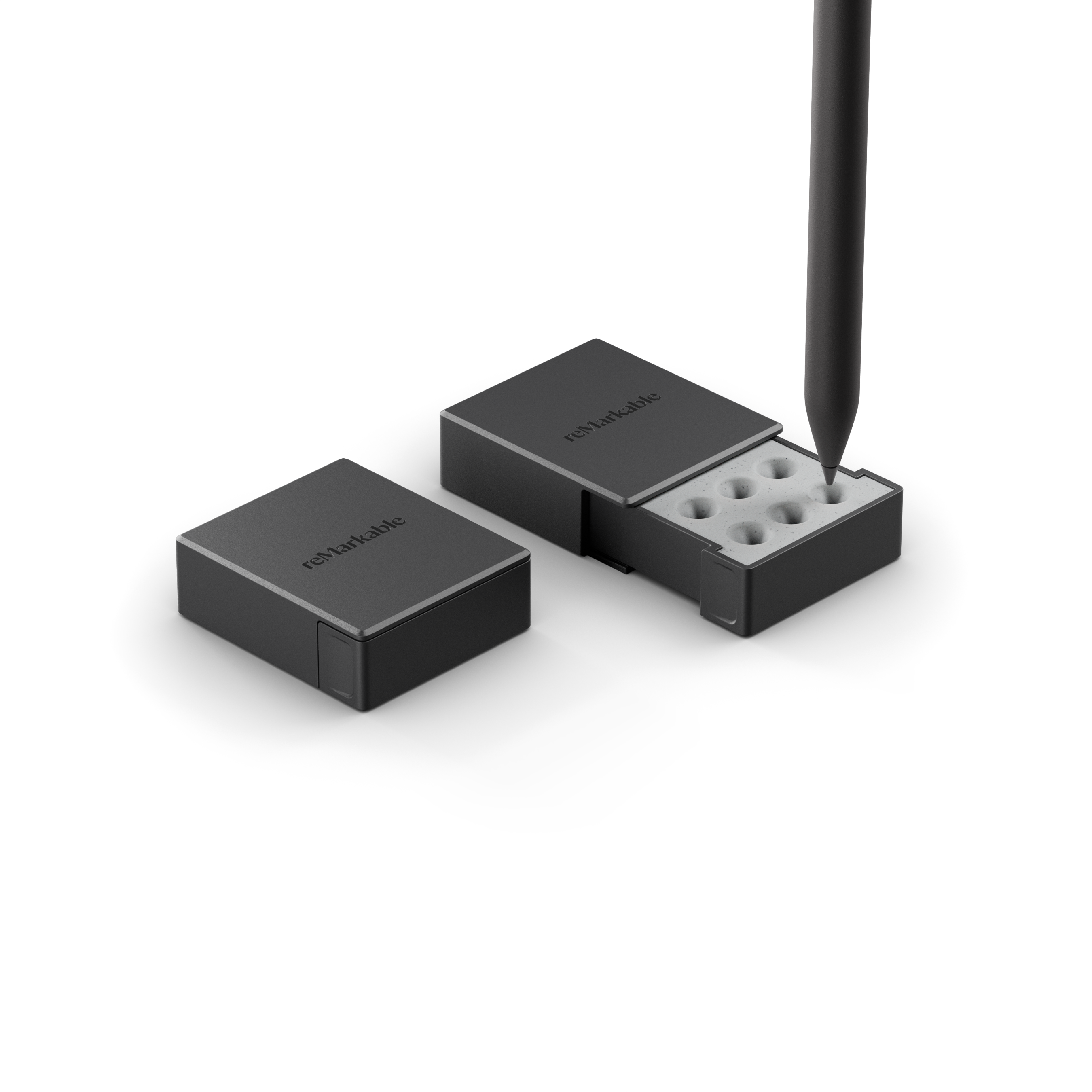 Marker tips boxes viewed from the side.