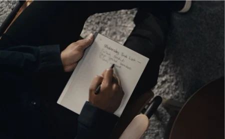 reMarkable paper tablet. Writing a to-do list with the Marker on the device.