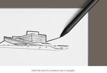A drawing of the Oslo Opera House on reMarkable 2, showing the new straight lines feature.