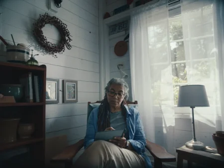 A person using reMarkable paper tablet while sitting indoors.