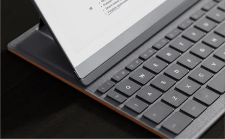 A reMarkable paper tablet paired with the Type Folio.