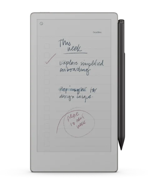 reMarkable paper tablet showing a to-do list being written with the Marker.