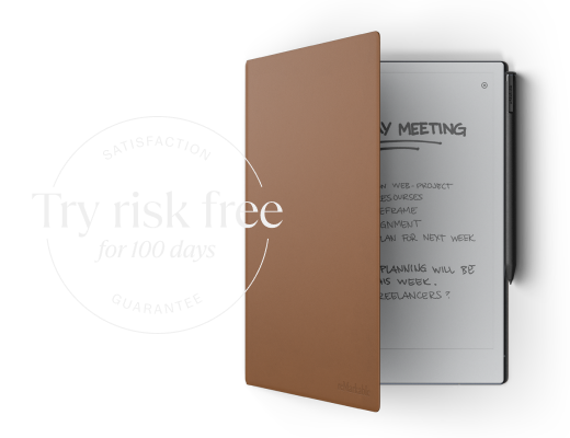 reMarkable 2 with a satisfaction guarantee badge