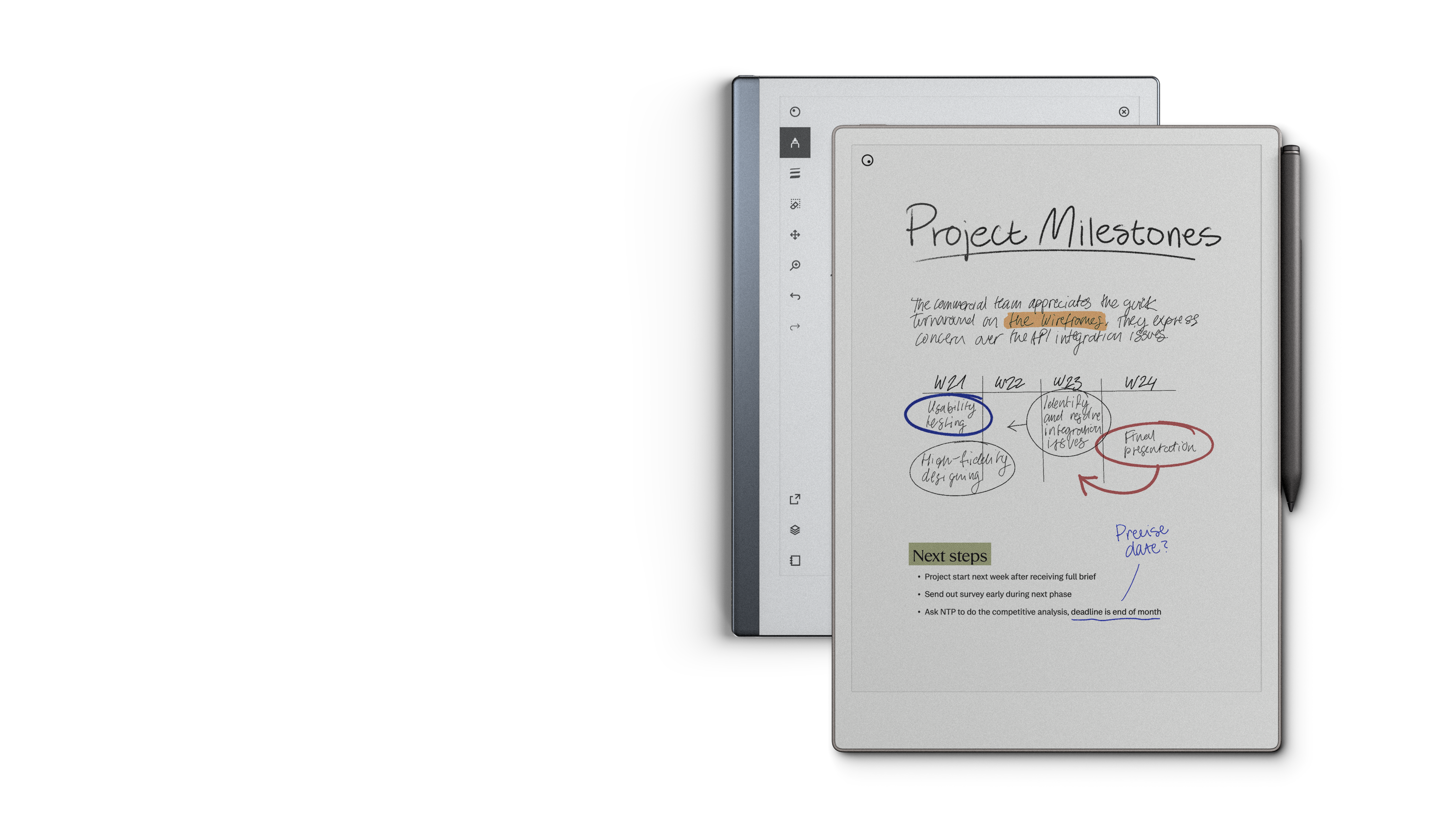 reMarkable Paper Pro and reMarkable 2 for comparison.