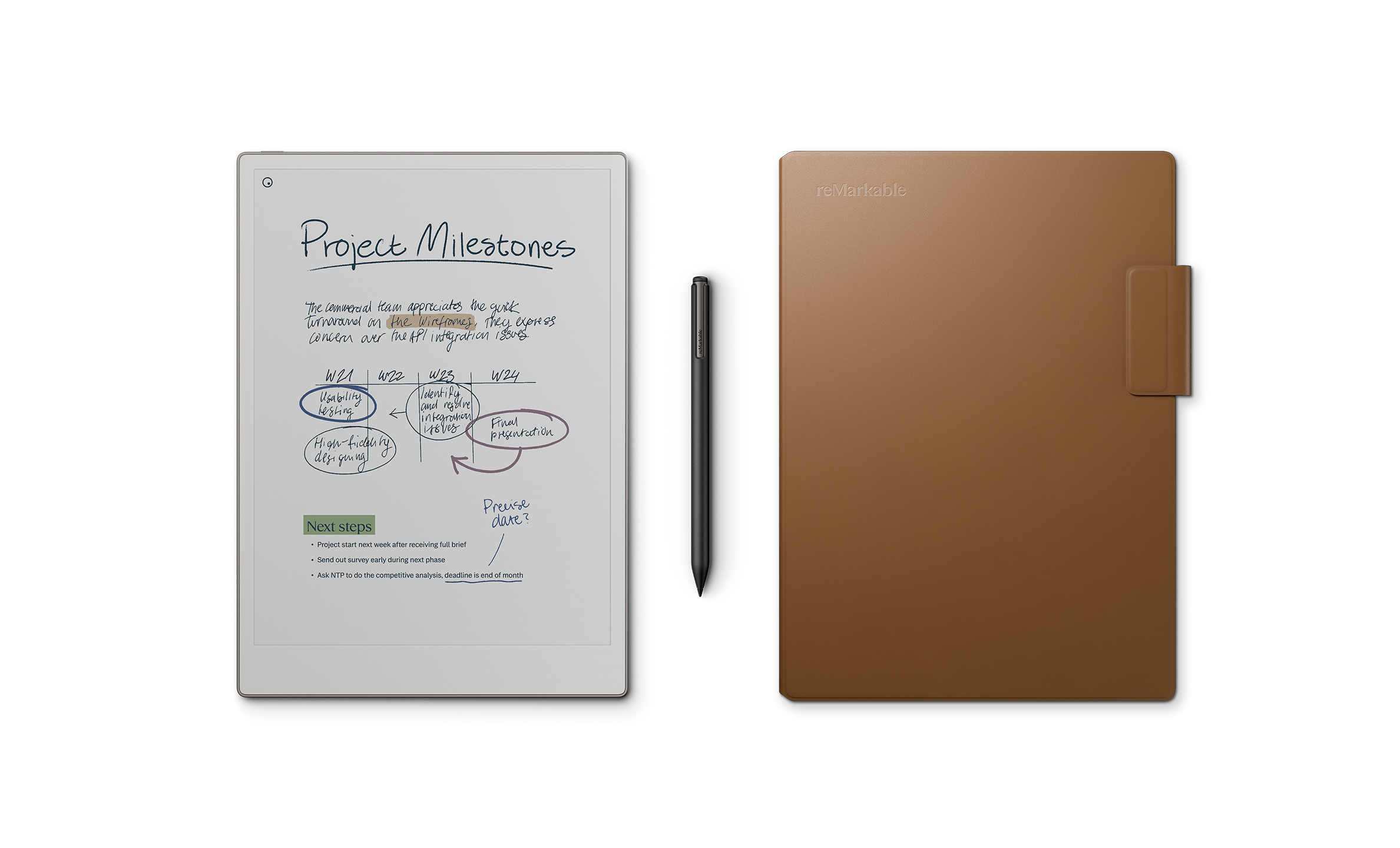 reMarkable Paper Pro with Marker Plus and Brown Leather Folio