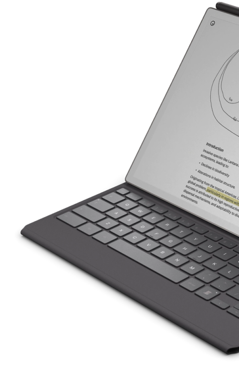 A Type Folio with reMarkable Paper Pro, displaying an image combining typed text and illustration.