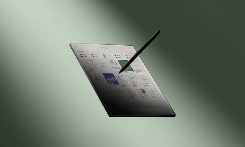 reMarkable paper tablet displaying documents with the Marker resting on the screen.