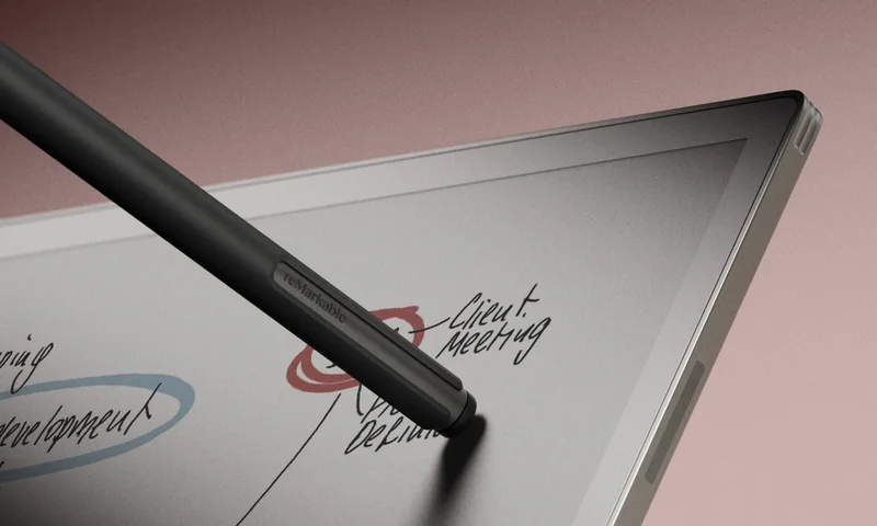 reMarkable paper tablet with notes being erased with Marker Plus and the built in eraser.