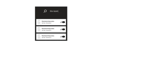 A user interface showing handwriting search results.