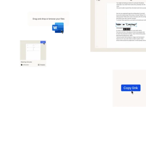 A wide range of software tools like share, search, and copy link options.