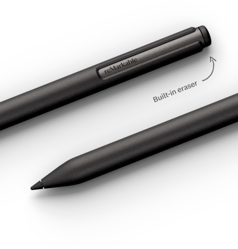 A Marker Plus, viewed on its own and featuring its built-in eraser.