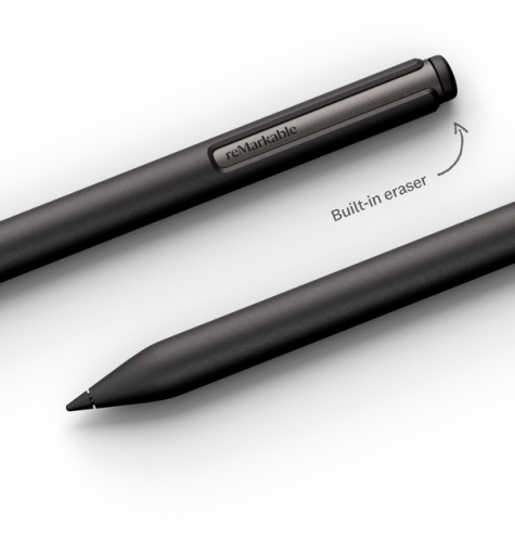 A Marker Plus, viewed on its own and featuring its built-in eraser.