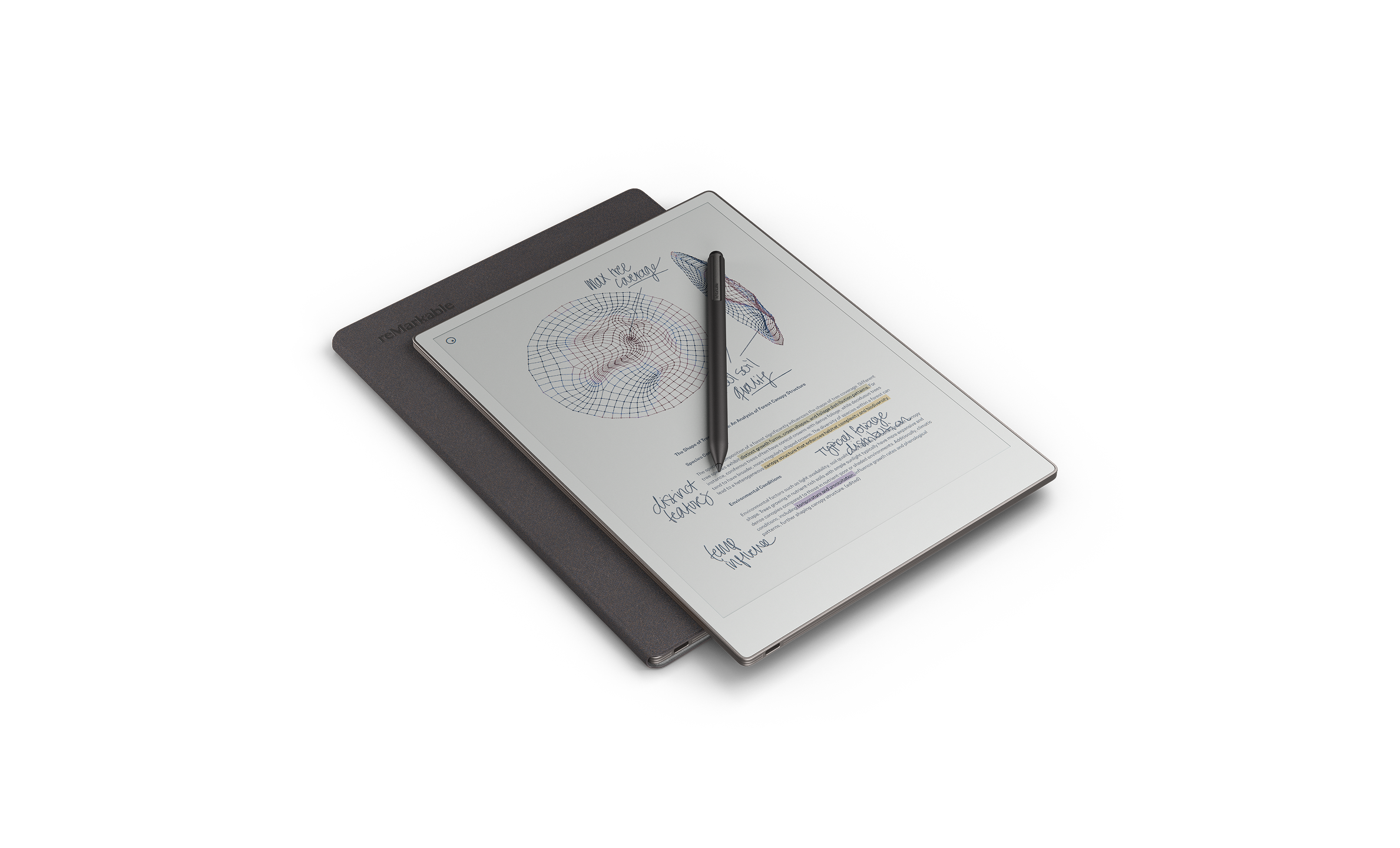 reMarkable Paper Pro with Marker Plus and Basalt Mosaic Weave Folio