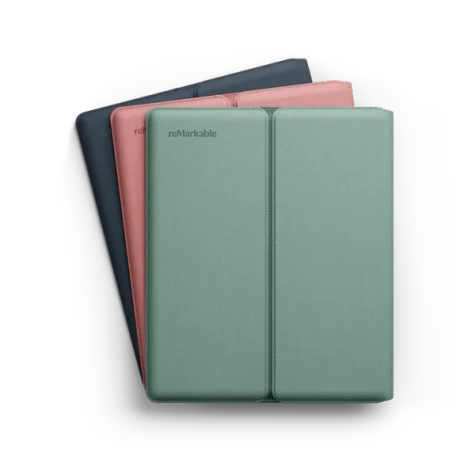 Image showing the Sleeve Folio for reMarkable Paper Pure in all 3 colors.