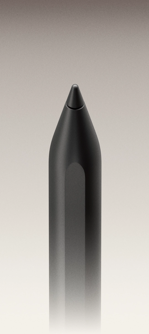 A Marker Plus for reMarkable Paper Pro viewed from the side, showing detail of its textured surface.