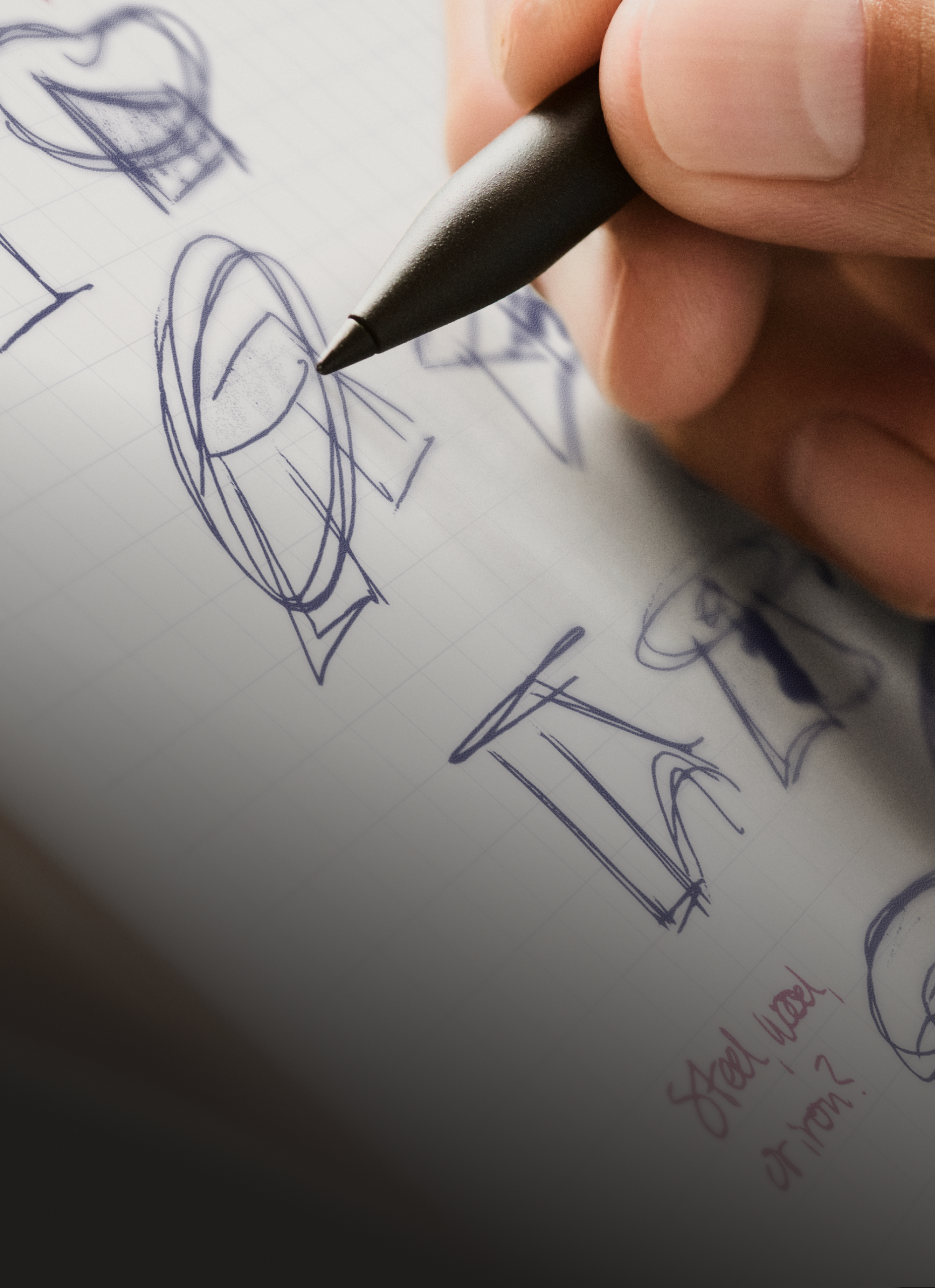 Close-up of Marker sketching ideas on a reMarkable Paper Pro tablet.