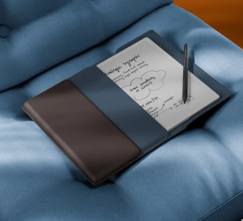 The reMarkable Paper Pure with Brown Leather Sleeve Folio and Marker Plus