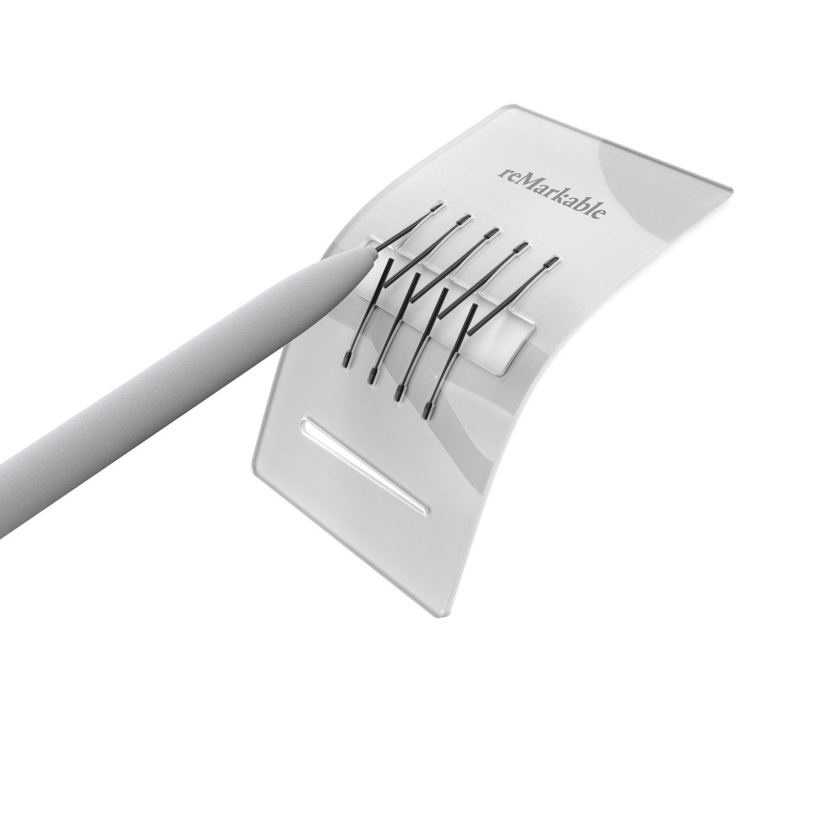 Marker tips in holder, showing the Marker getting a replacement tip.