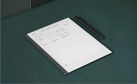 A reMarkable paper tablet displaying folders and subfolders.
