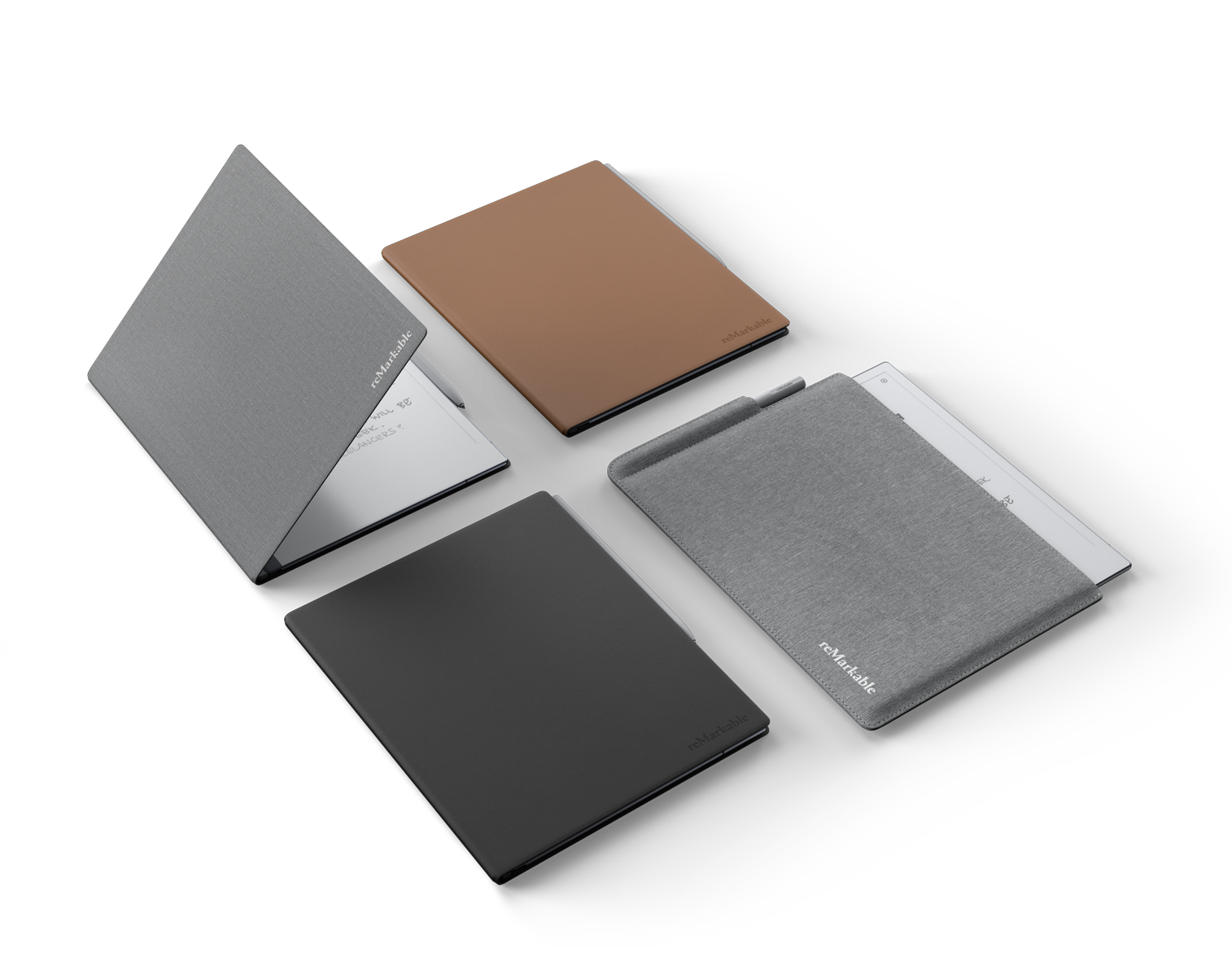 All reMarkable 2 folios next to each other