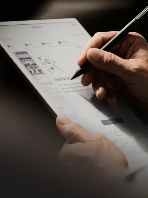 Remarkable with a type folio being typed on.