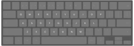 Average laptop keyboard size displaying similar size as Type Folio keyboard.